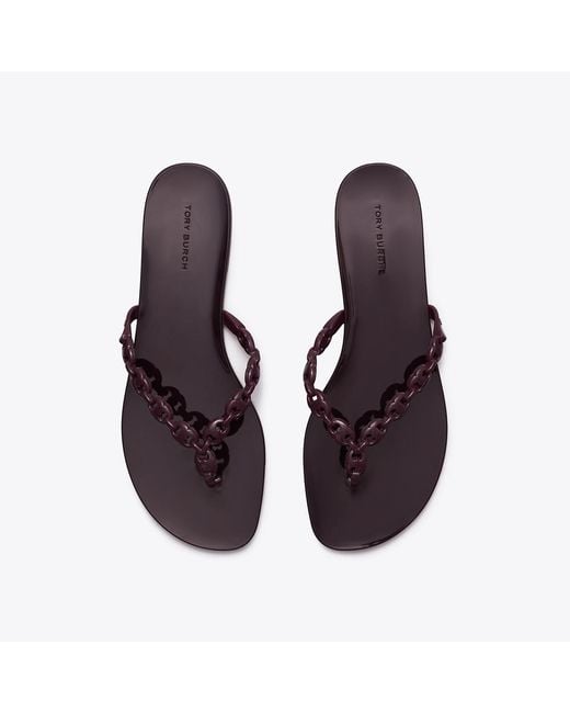 Tory Burch Brown Gemini Link Jelly Flip-Flop