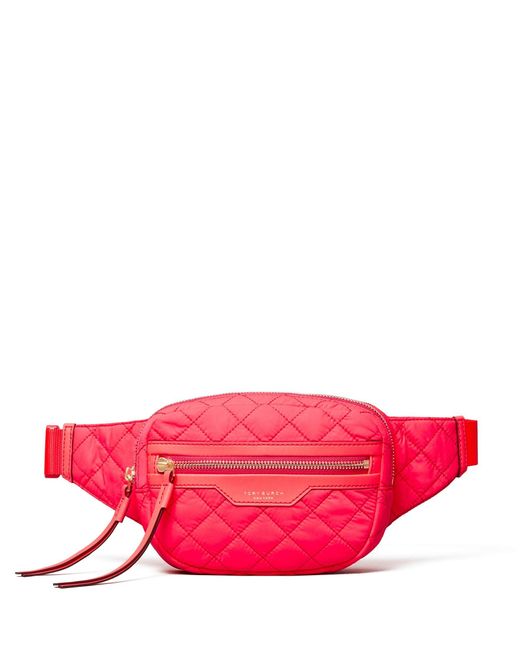 Tory Burch Pink Perry Quilted Nylon Belt Bag
