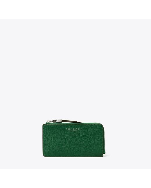 Tory Burch Green Romy Zip Card Case