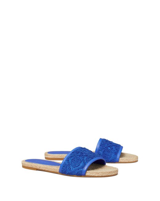 tory burch monogram espadrille slide