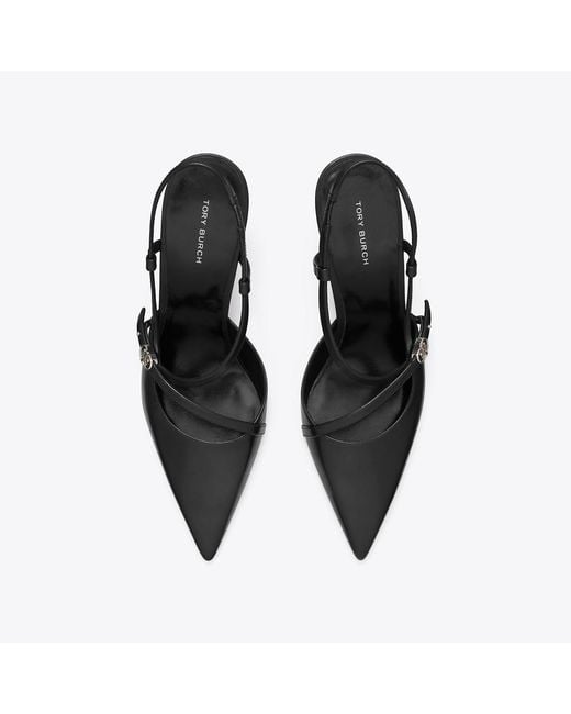 Tory Burch Black Double T Buckle Pump