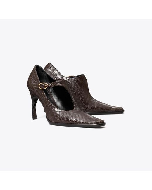 Tory Burch Black Twisted Heel Monk Strap