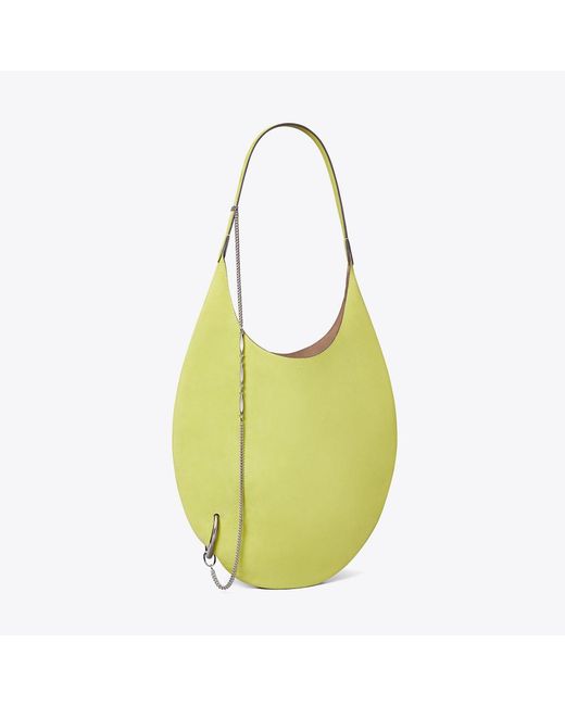 Tory Burch Green Pierced Soft Suede Bag