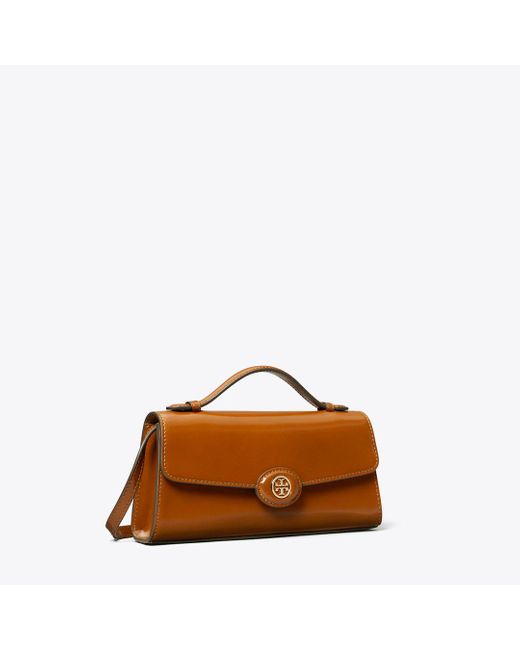 Tory Burch Brown Mini Robinson Spazzolato Crossbody