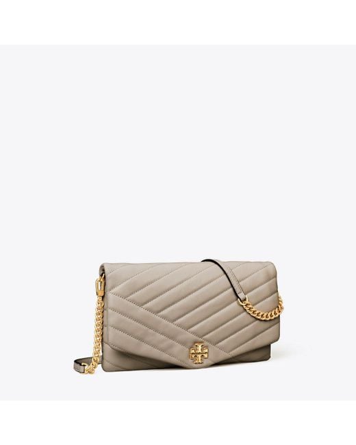 Tory Burch Natural Kira Chevron Clutch