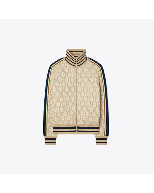 Tory Burch White Tory Burch Tech Knit Jacquard Jacket