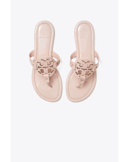 Tory Burch Miller Sandals, Patent Leather in Rose Gold (Pink) - Save 35 ...