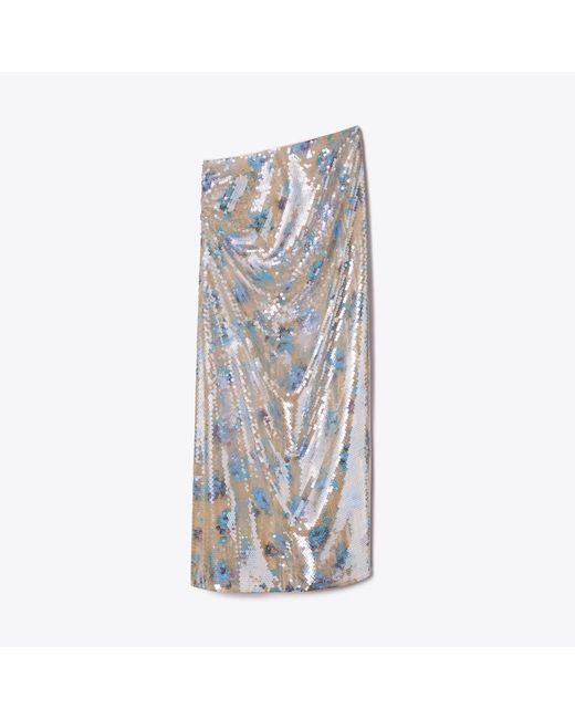 Tory Burch Blue Sequin Skirt