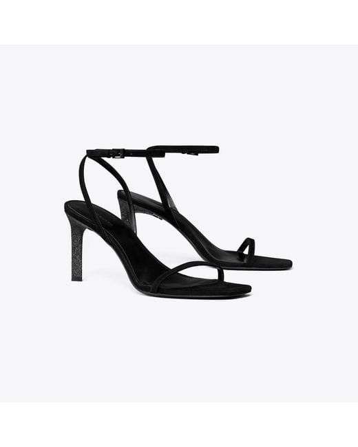 Tory Burch Black Pavé Heeled Sandal