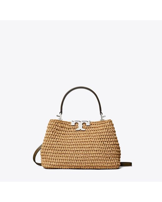 Tory Burch Brown Mini Eleanor Raffia Satchel, One Size