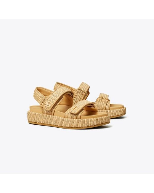 Tory Burch Natural Kira Sport Slingback Sandals