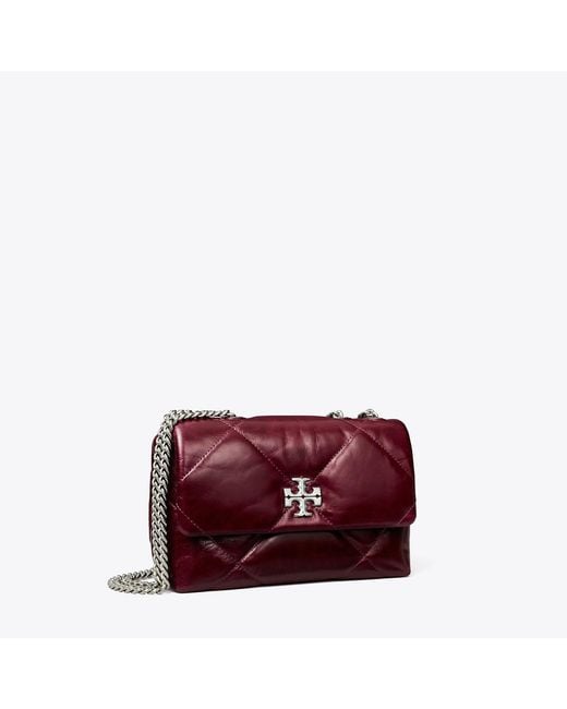Tory Burch Purple Small Kira Diamond Quilt Distressed Shoulder Bag, One Size