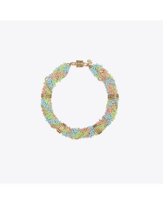 Tory Burch Metallic Beaded Short Necklace