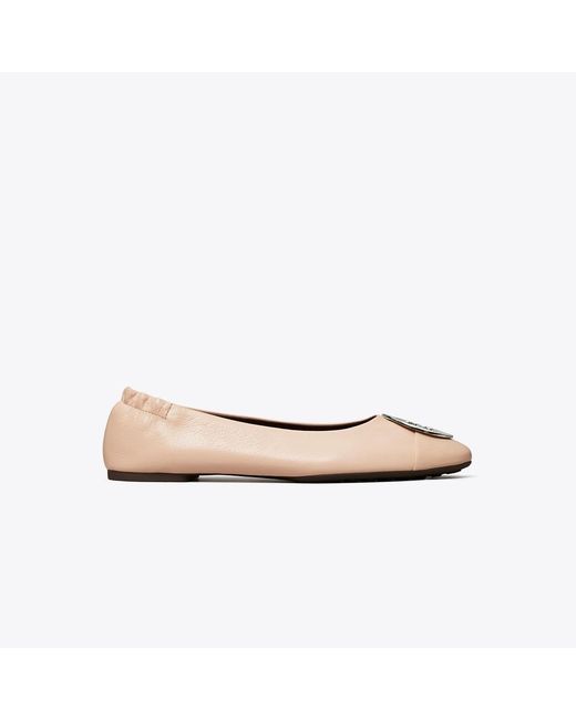 Tory Burch Natural Claire Cap-Toe Ballet