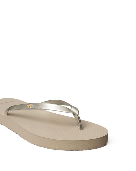 Tory Burch Metallic Leather Flip Flops