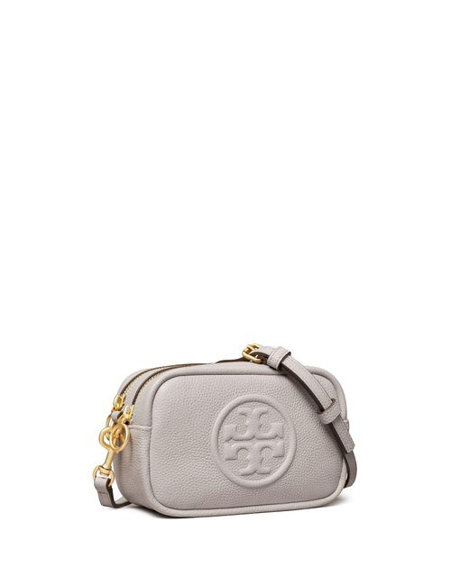 Tory Burch Leather Perry Bombe Mini Bag in Gray | Lyst