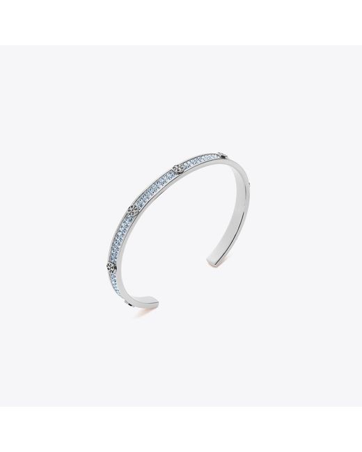 Tory Burch White Icon Pavé Cuff