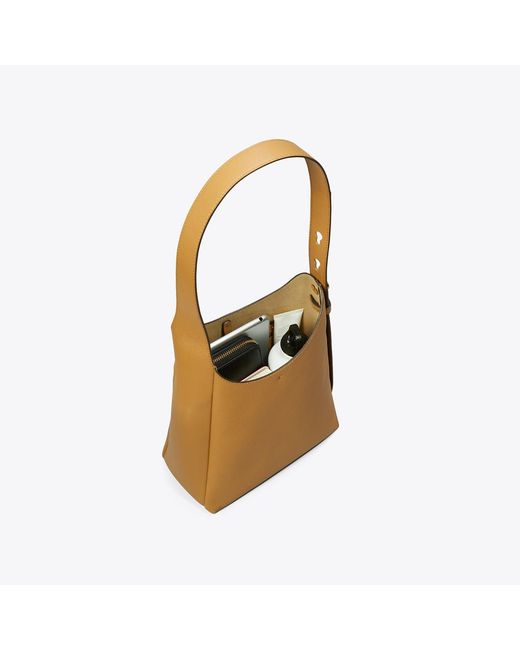 Tory Burch Brown Small Suede Hobo Bag