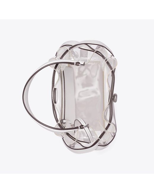 Tory Burch White Romy Clear Bucket Bag