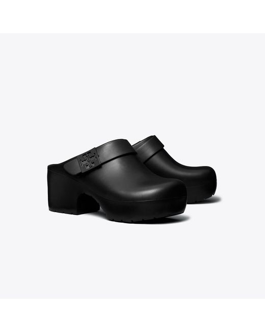 Tory Burch Black Mellow Platform Heeled Clog