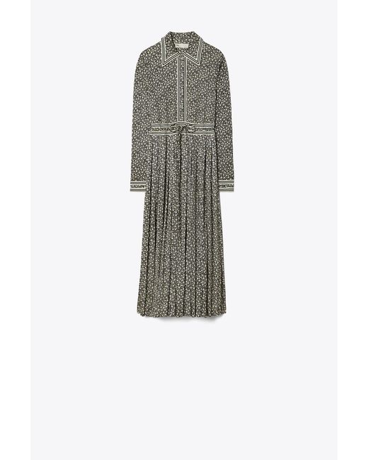 Tory Burch Ditsy Floral Knit Shirtdress in Gray Lyst