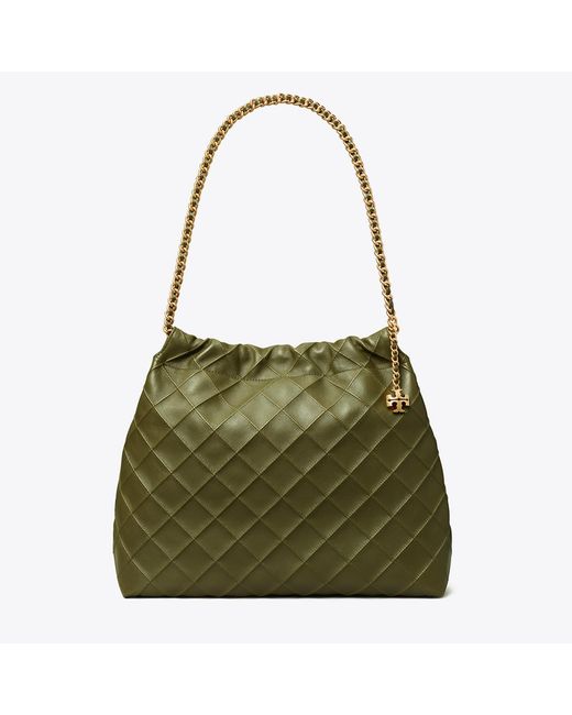 Tory Burch Green Fleming Soft Hobo Bag, One Size