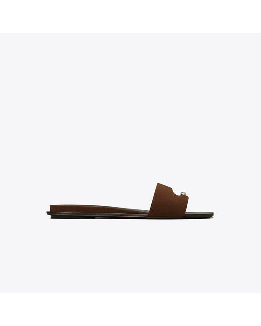 Tory Burch Brown Pierced Slide