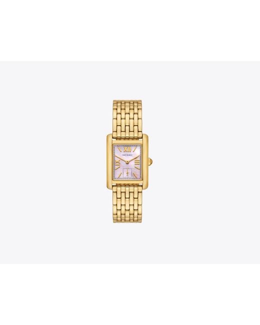 Tory Burch White Eleanor Watch, Gold-tone Stainless Steel