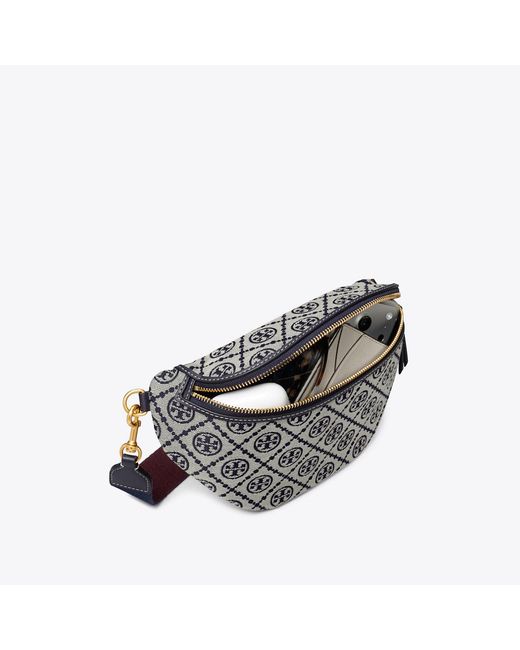 Tory Burch Gray T Monogram Belt Bag, One Size