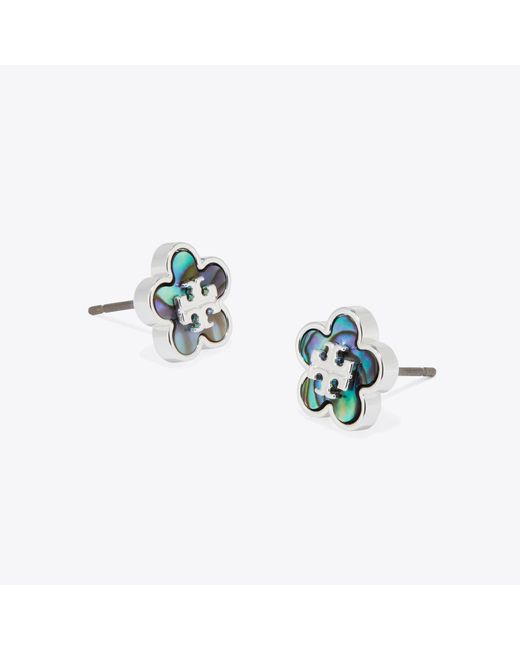 Tory Burch Blue Forget Me Not Stud Earrings