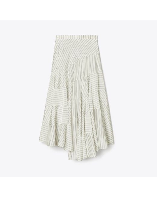 Tory Burch White Damen Asymmetrischer Rock Aus Viskose