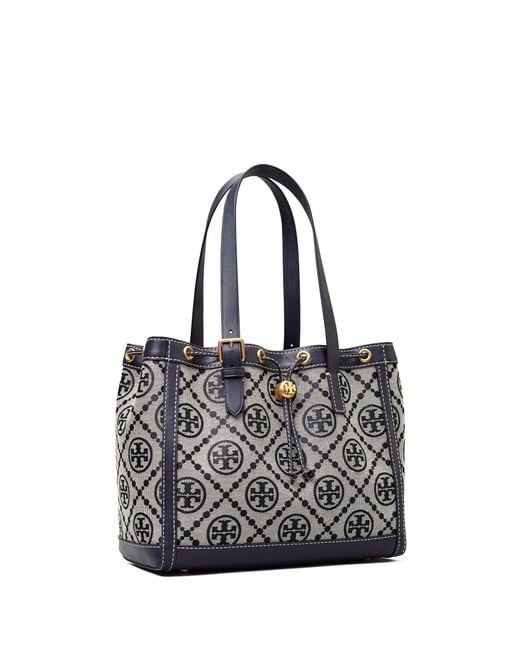Tory Burch T Monogram Jacquard Small Tote in Blue | Lyst