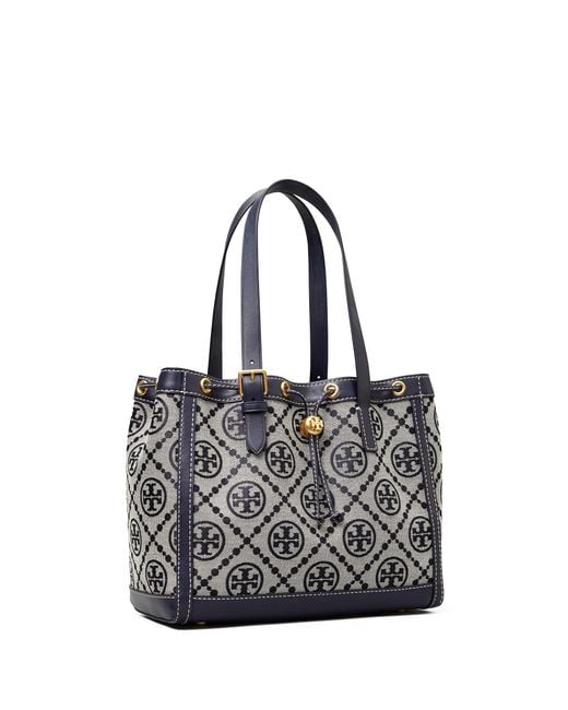 T Monogram Jacquard Shoulder Bag in Black - Tory Burch