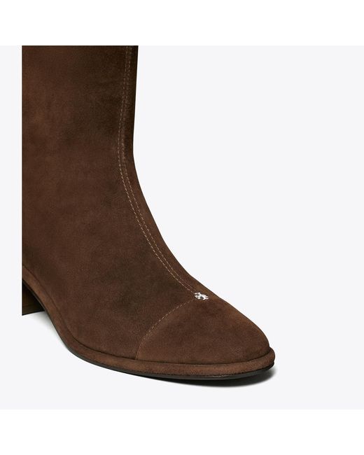 Tory Burch Brown Cap-Toe Knee-High Boot