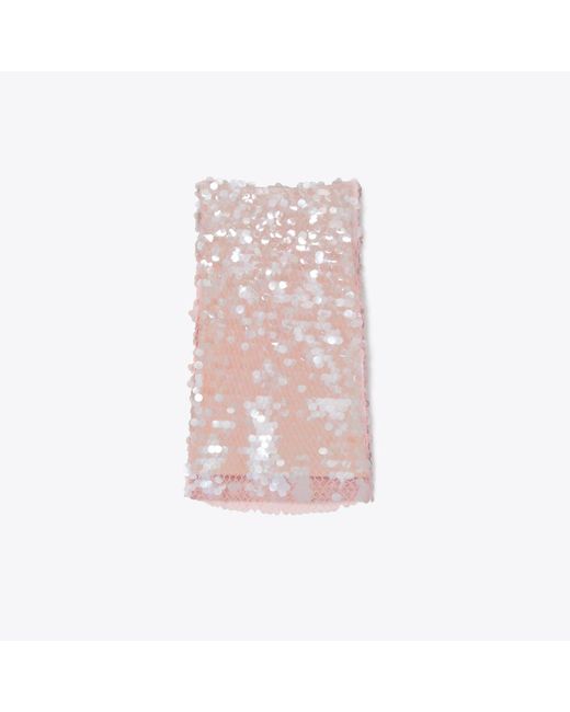 Tory Burch Pink Sequin Mesh Skirt