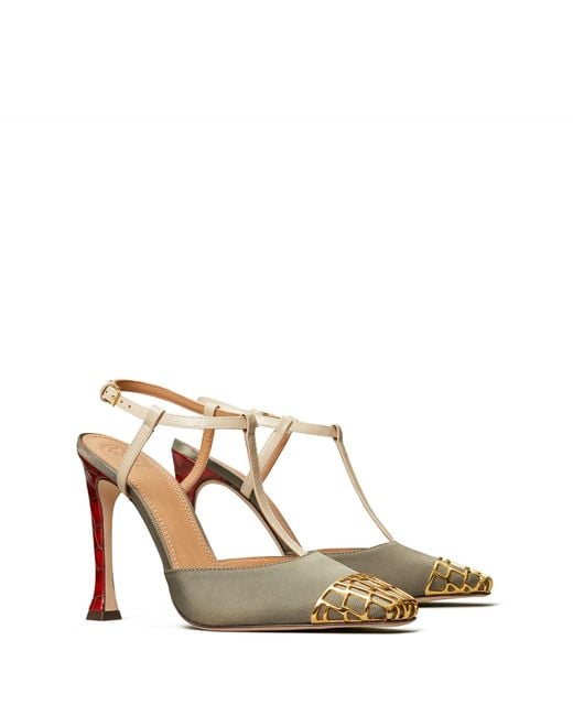 Tory Burch Multicolor Metal-toe T-strap Pump