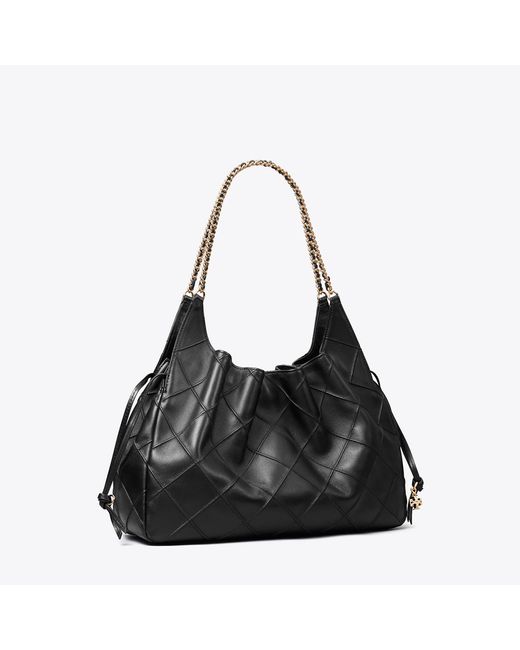 Tory Burch Black Large Fleming Tote