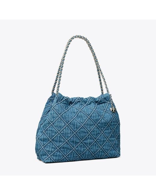 Tory Burch Blue Fleming Soft Hobo Bag, One Size