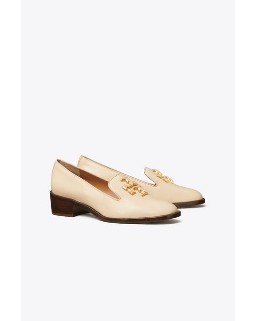 Tory Burch Eleanor Heeled Loafer in Natural | Lyst