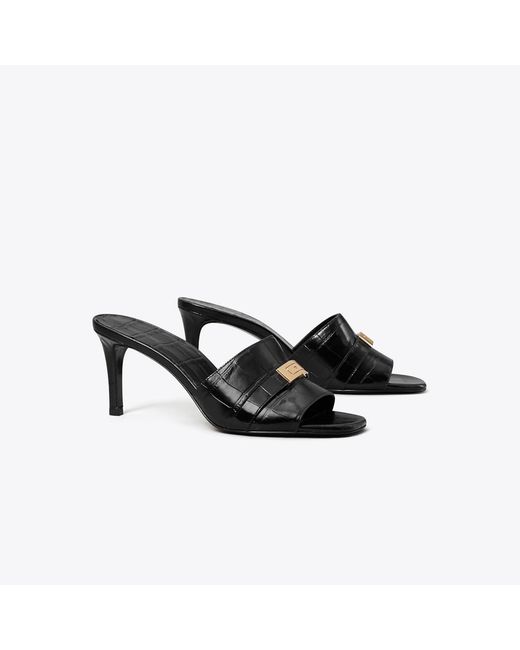 Tory Burch Black Leelee Heeled Mule