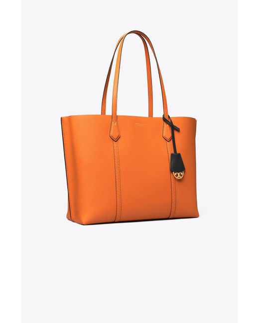 Tory Burch Orange Perry Leather Tote Bag