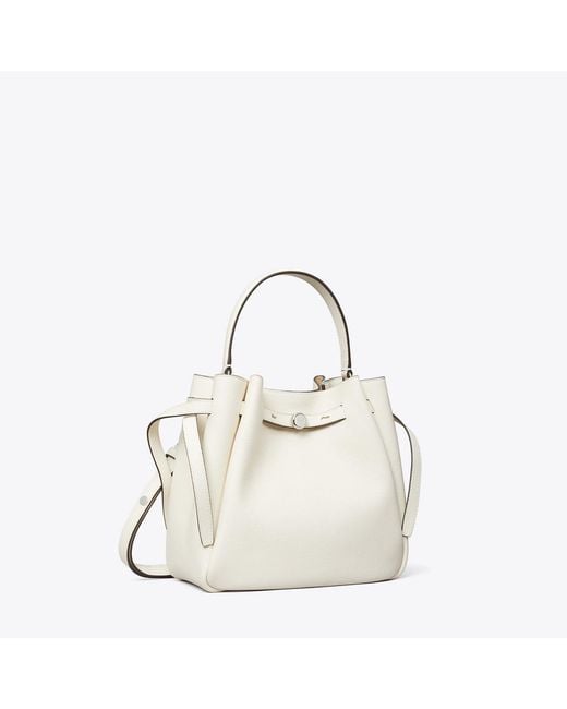 Tory Burch White Romy Bucket Bag, One Size