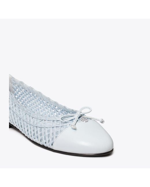 Tory Burch White Cap-Toe Ballet