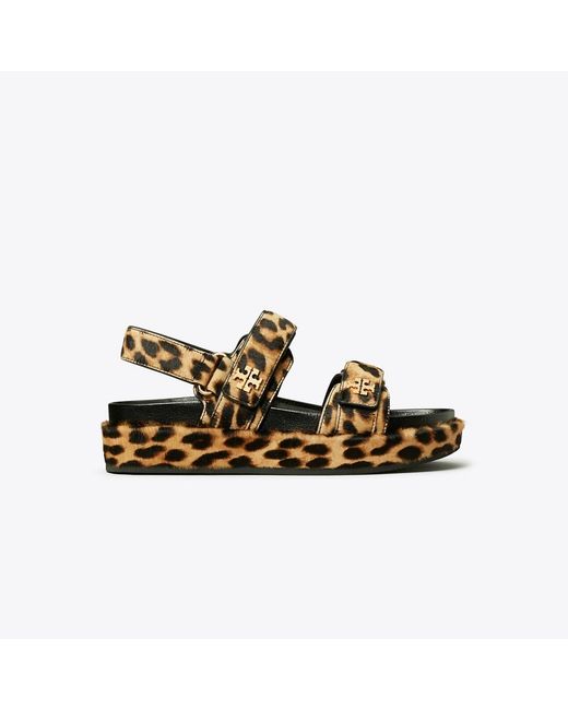 Tory Burch Brown Kira Leopard Print Sandals