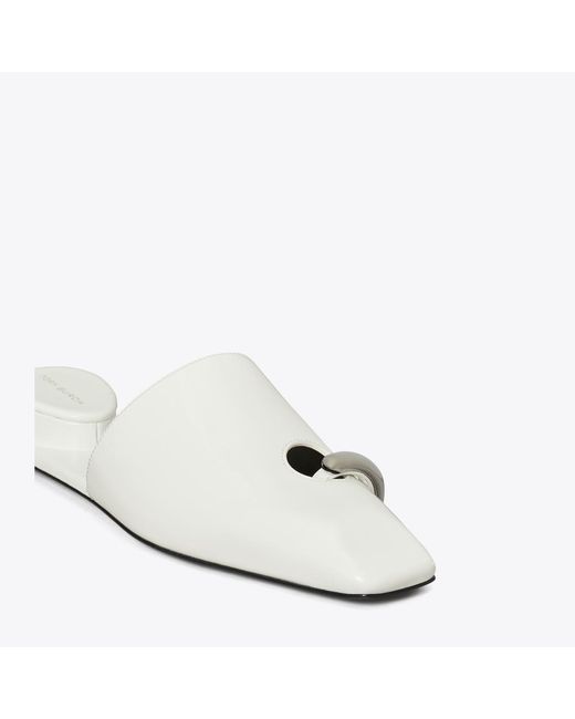 Tory Burch White Pierced Mule