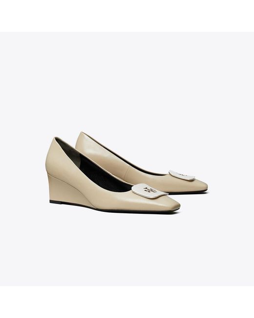 Tory Burch White Georgia Wedge