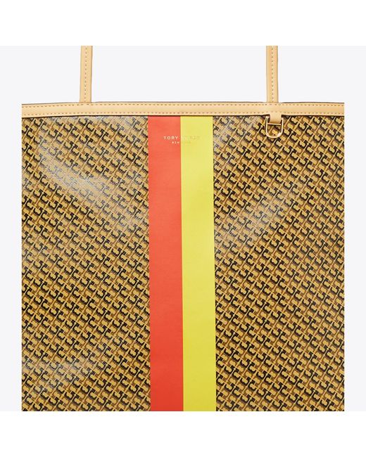 Tory Burch Yellow Racer Tote
