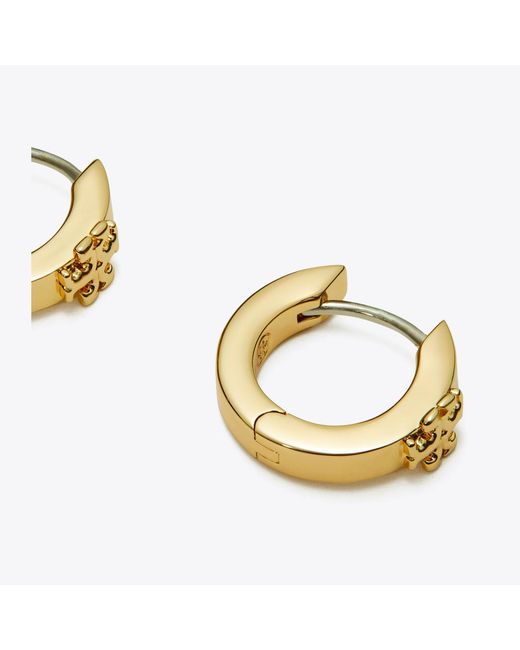 Tory Burch White Kira Enamel Huggie Earring