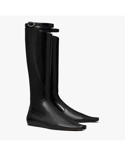 Tory Burch Black Twisted Riding Boot