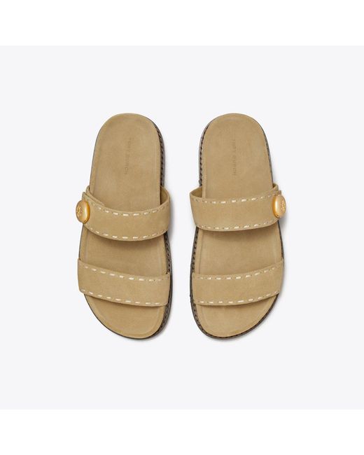 Tory Burch Metallic Romy Burch Slide